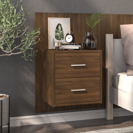 Bild på vidaXL Sängbord väggmonterat brun ek konstruerat trä