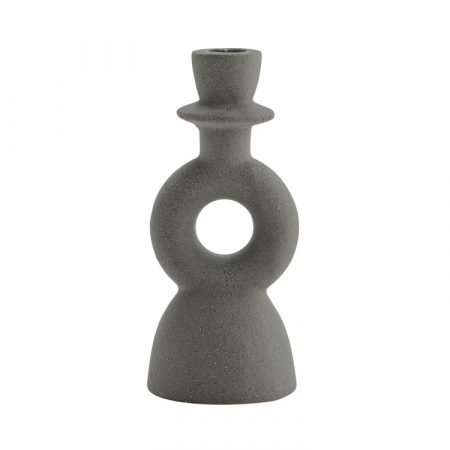 Bild på LJUSSTAKE Stengods 18 cm Antracit från Madam Stoltz