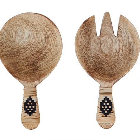 Bild på SERVERINGSBESTICK Mangoträ Natur/Svart från Madam Stoltz