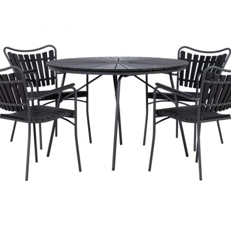 Bild på ELLEN Matgrupp 110+4 Stolar Svart från Cinas