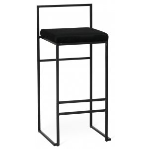 2 st Aston barstol stapelbara - Svart sammet / svart - Barstolar