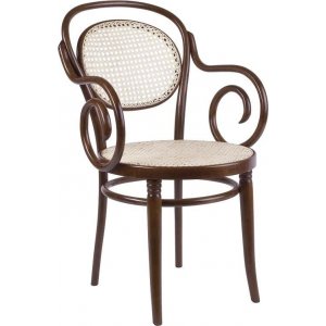 2 st No 10 karmstol med rottingsits - Naturlig bok - Karmstolar