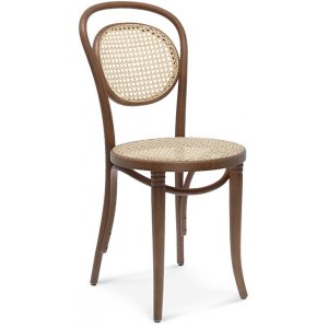 2 st No 10 matstol med rottingsits och -rygg - Naturlig bok - Trästolar