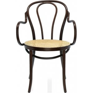 2 st No 18 karmstol med rottingsits - Naturlig bok - Karmstolar