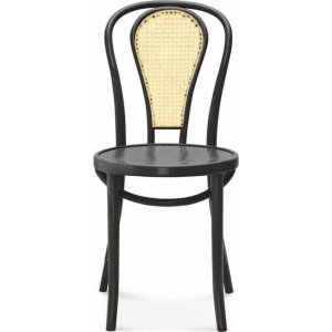 2 st No 18 matstol med rottingrygg - Naturlig bok - Trästolar