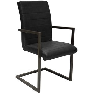 2 st Toscana Stol med karm - Svart läder look - Stolar med metallunderrede