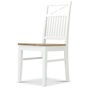 2 st Wilma matstol - vit / oljad ek - Trästolar