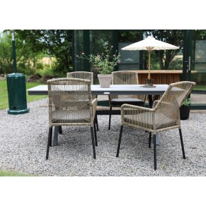 2 st Ystad karmstol - tvinnad konstrotting/grå dyna - Utematstolar