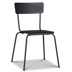 4 st Revel metallstol stapelbar - Svart - Metallstolar