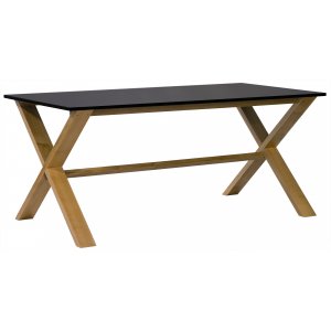 Artic matbord 180 cm i ek / svart - Kryssbensbord