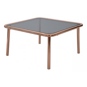 Basic soffbord 75 x 75 cm - Koppar - Glasbord