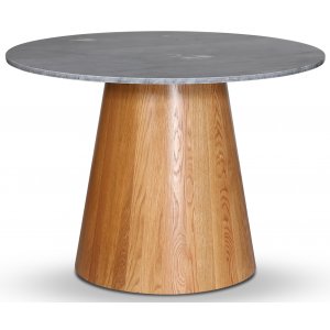 Batisse runt matbord oljad ek / Grå marmor Ø106 cm - Marmormatbord