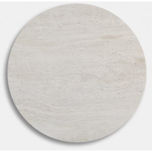 Bordsskiva mellanljus kalksten Ø85 cm - Travertin - Soffbord i marmor