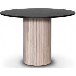 Decibel runt matbord Ø110 cm - Whitewash / Svartbetsad ek - Ovala & Runda bord