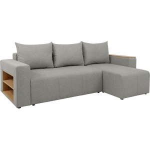 Denvo divanbäddsoffa med hyllor - Grå - Bäddsoffor