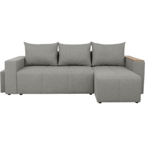 Denvo divanbäddsoffa med sittpuffar - Grå - Bäddsoffor