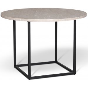 Dexter runt matbord Ø105 cm - Metall / Travertinsten - Marmormatbord