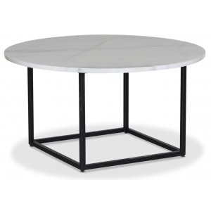 Dexter runt soffbord Ø85 cm - Metall / Vit marmor sten - Soffbord i marmor