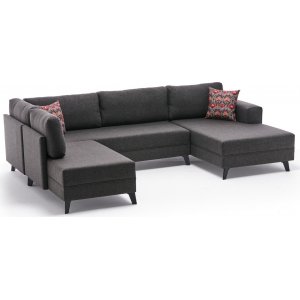 Efsun u-bäddsoffa - Antracit - Bäddsoffor