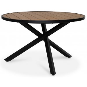 Ekenäs runt matbord Ø120 - Svart/Ek-polywood + Möbelpolish - Utematbord