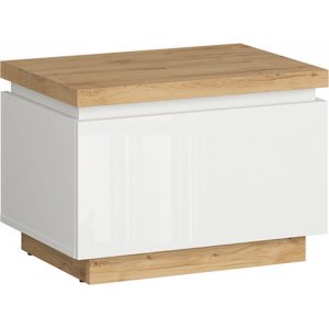 Erla sängbord - Vit/ek - Sängbord -Sovrumsmöbler - Sängbord