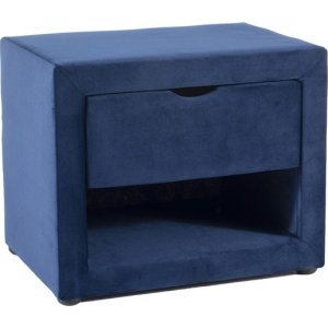 Eton 1 sängbord - Blå sammet - Sängbord -Sovrumsmöbler - Sängbord