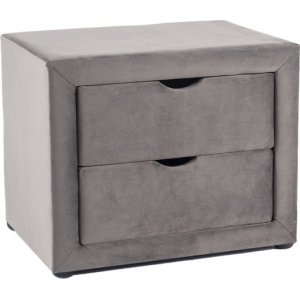 Eton 2 sängbord - Grå sammet - Sängbord -Sovrumsmöbler - Sängbord