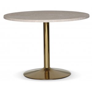 Flair runt matbord Ø105 cm - Mässing / Travertin sten - Ovala & Runda bord