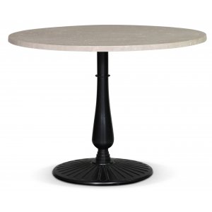 Flair runt matbord Ø105 cm - Svart Mystery E100 fot / Travertin sten - Ovala & Runda bord