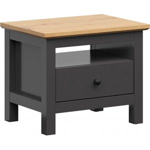 Hesen sängbord - Grafit/ek - Sängbord -Sovrumsmöbler - Sängbord