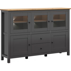 Hesen vitrinskåp - Grafit - Vitrinskåp & Glasskåp -Vitrinskåp & Glasskåp - Hyllor & Förvaring