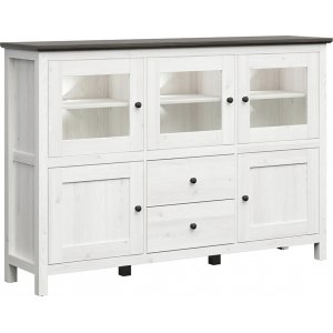 Hesen vitrinskåp - Vit/svart - Vitrinskåp & Glasskåp -Vitrinskåp & Glasskåp - Hyllor & Förvaring