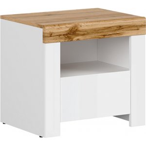 Holten sängbord - Vit/ek - Sängbord -Sovrumsmöbler - Sängbord