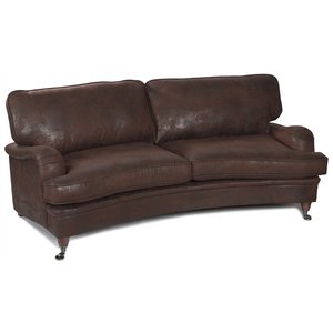 Howard Vintage svängd soffa - Läderutseende - Howardsoffor