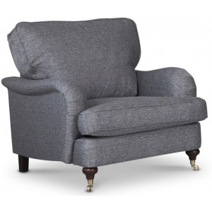 Howard Watford deluxe fåtölj i grått tyg + Matt- och textilrengöring - Howardfåtöljer