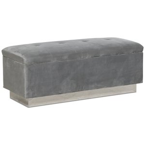 Isabelle sängkista med förvaring - Grå / Krom - Sittbänkar