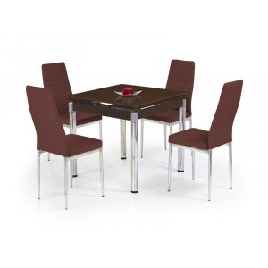 Jazmin utdragsbord 80-130 cm - Brun - Matbord med glasskiva