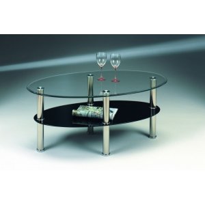 Jenny soffbord 110x65 cm - Krom/glas - Glasbord