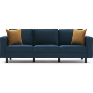 Kale 3-sits soffa - Blå sammet - 3-sits soffor