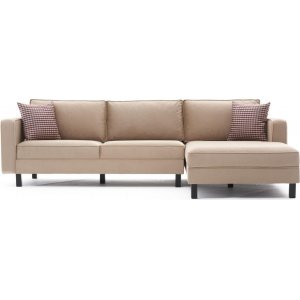 Kale divansoffa höger - Gräddvit sammet - Tygsoffor