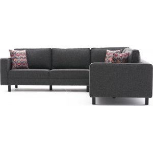 Kale hörnsoffa - Antracit linne - Hörnsoffor