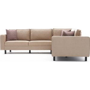 Kale hörnsoffa - Gräddvit sammet - Hörnsoffor