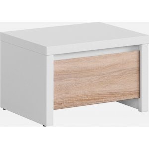 Kaspian sängbord - Vit/ek - Sängbord -Sovrumsmöbler - Sängbord