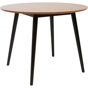 Kelia matbord med rundade ben Ø100 cm - Lärk/svart - Ovala & Runda bord