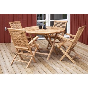 Kenya matbord Ø120 - Teak - Utematbord