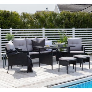 Knock loungegrupp - Svart/grå - Loungegrupper