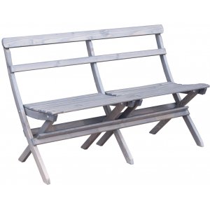 Knohult utesoffa | trädgårdsbänk - Grå -Utesoffor - Utemöbler