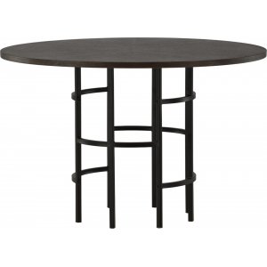 Laholm matbord Ø115 cm - Svart/mocca - Ovala & Runda bord
