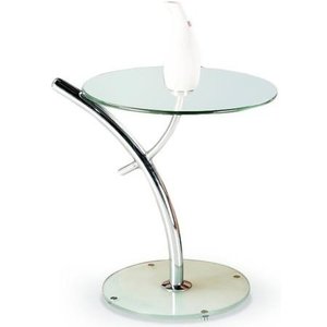 Leila sidobord Ø50 cm - Glas / Krom - Sidobord & lampbord