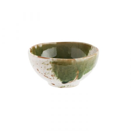 Bild på SKÅL Stengods 12cm Vit/Grön från Madam Stoltz